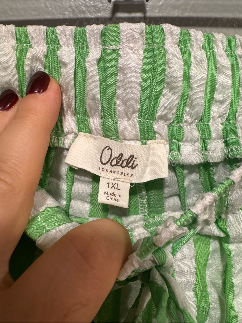 Oddi Wide Leg Green and White Wide Leg Pant Size 1x - Picture 3 of 8